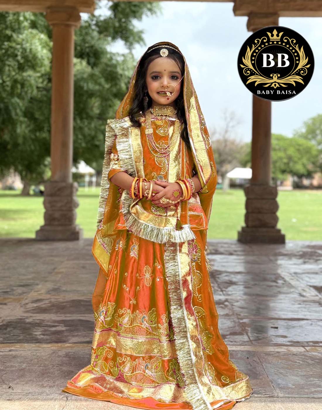 Beendani Orange Color Boutique Poshak of 2025