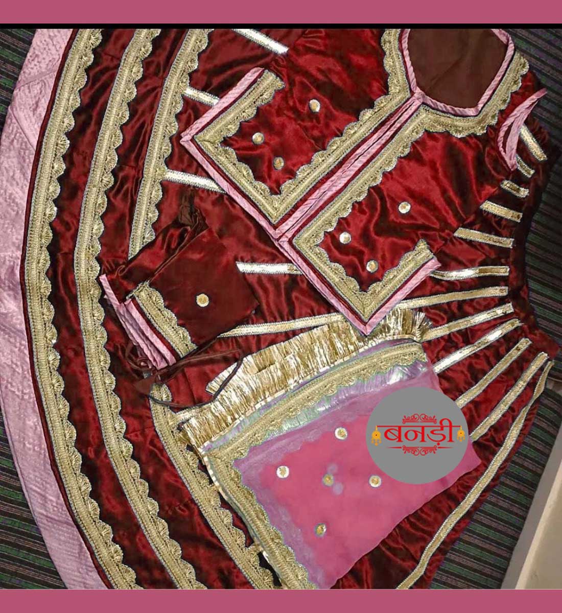 Maroon Lace Work Poshak: A Symphony of Elegance