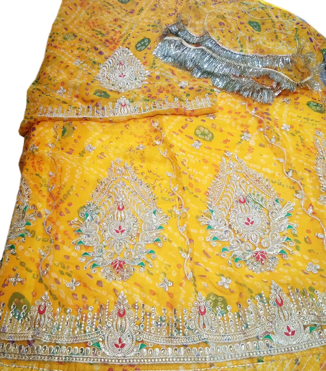 Yellow Poshak in Bandhani Print