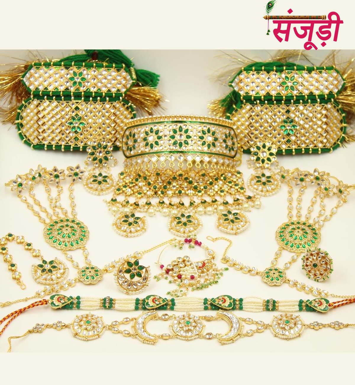 Traditional Bridal Jewellery Set With Big Size Aad