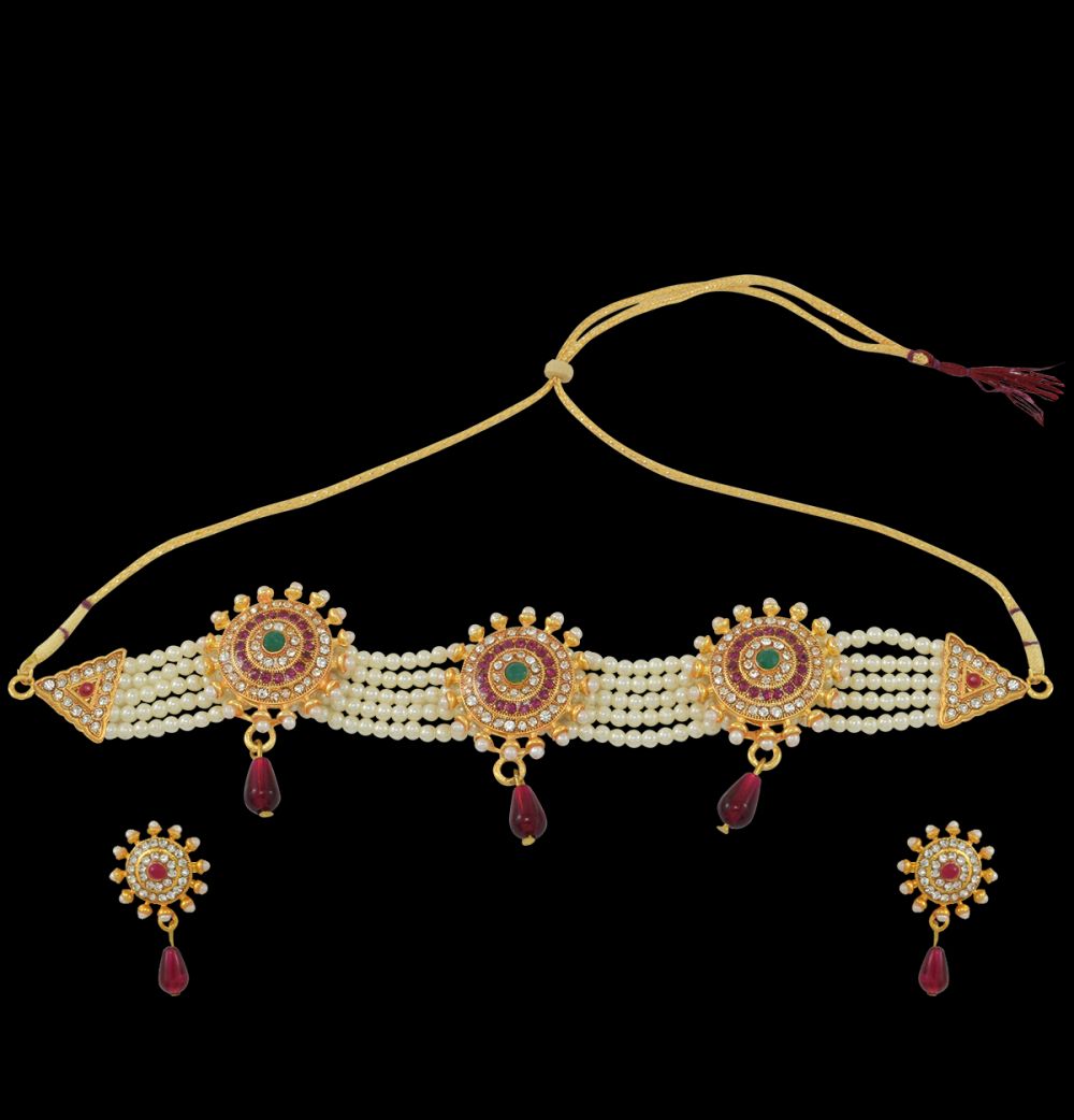Traditional Marwadi Choker Embellished with Stonework
