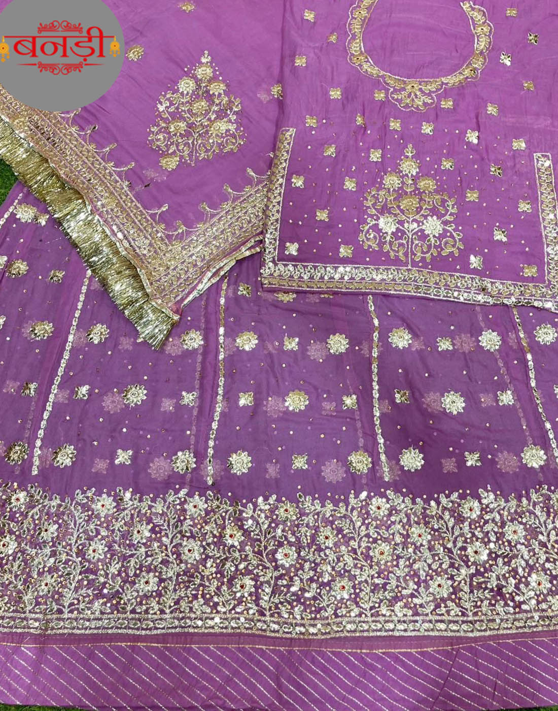 Pink Color Heavy Work Rajputi Poshak