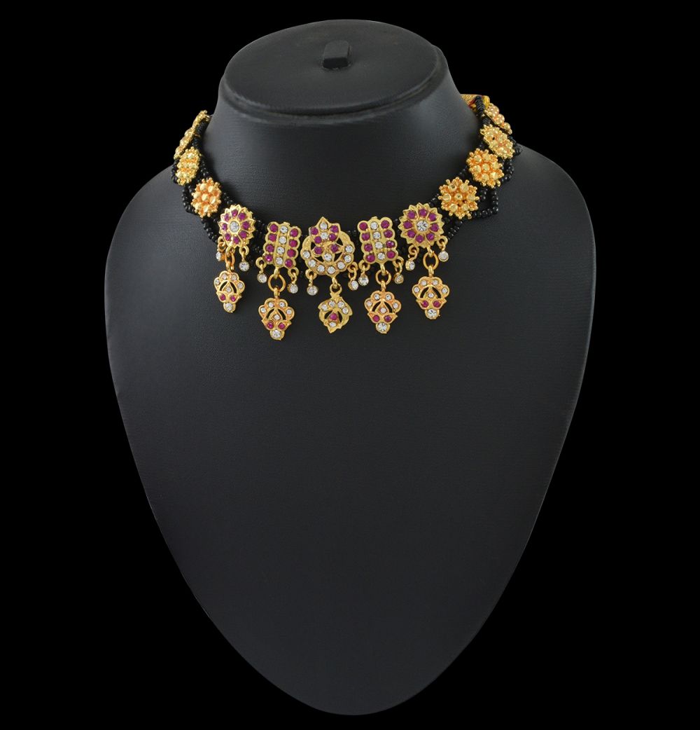Rajasthani Artificial Black Kanti in Stone work (Choker Set)