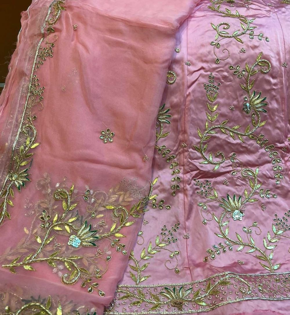 Baby Pink Poshak with Heavy Jardoji Work - Beendani