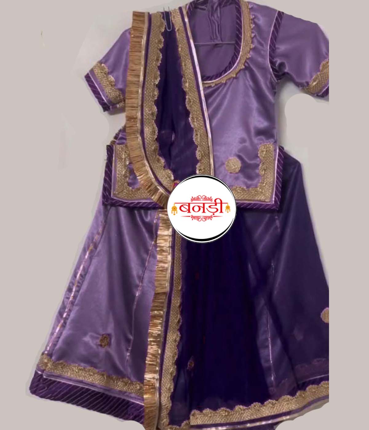 Purple Color Baby Poshak with Dark Hamrahi Odhani 