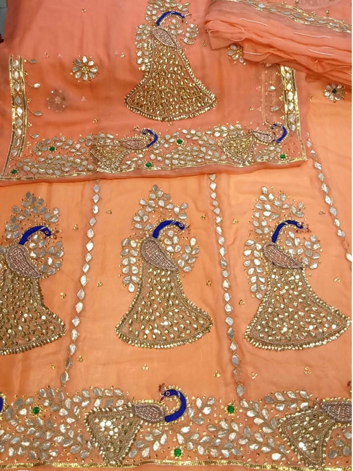 Peach Color gotapatti Poshak
