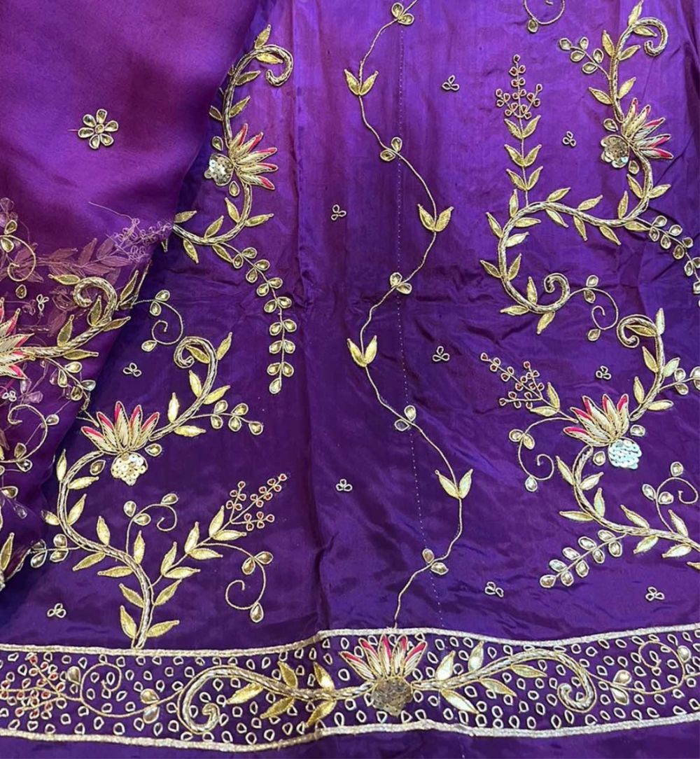 Purple Rajputi poshak with Heavy Jardoji Work at Beendani Store