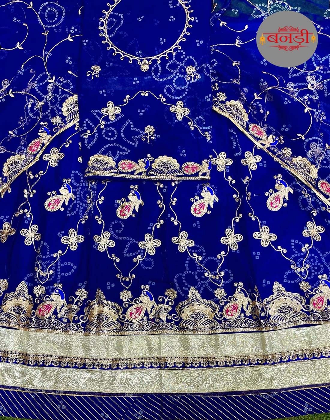 Royal Blue Color Fancy Bandhani Poshak