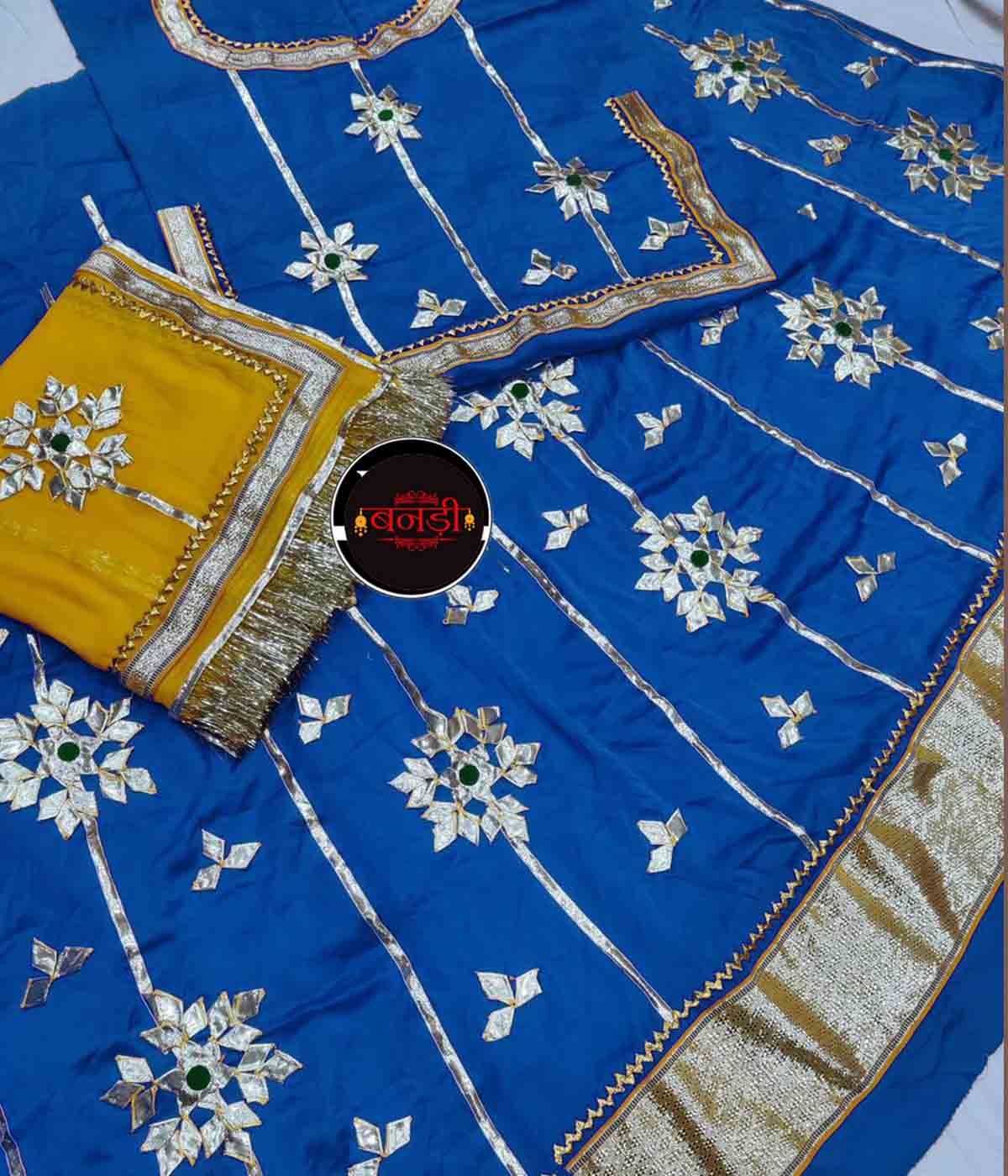 blue rajputi dress BLUE POLKA MAXI main image 1