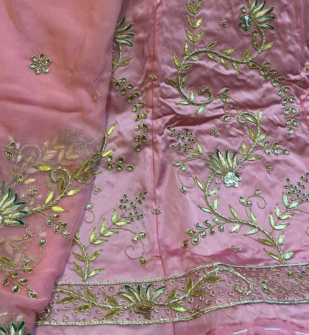 Baby Pink Poshak with Heavy Jardoji Work - Beendani