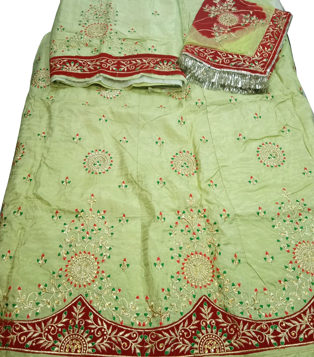 rajputi poshak green color