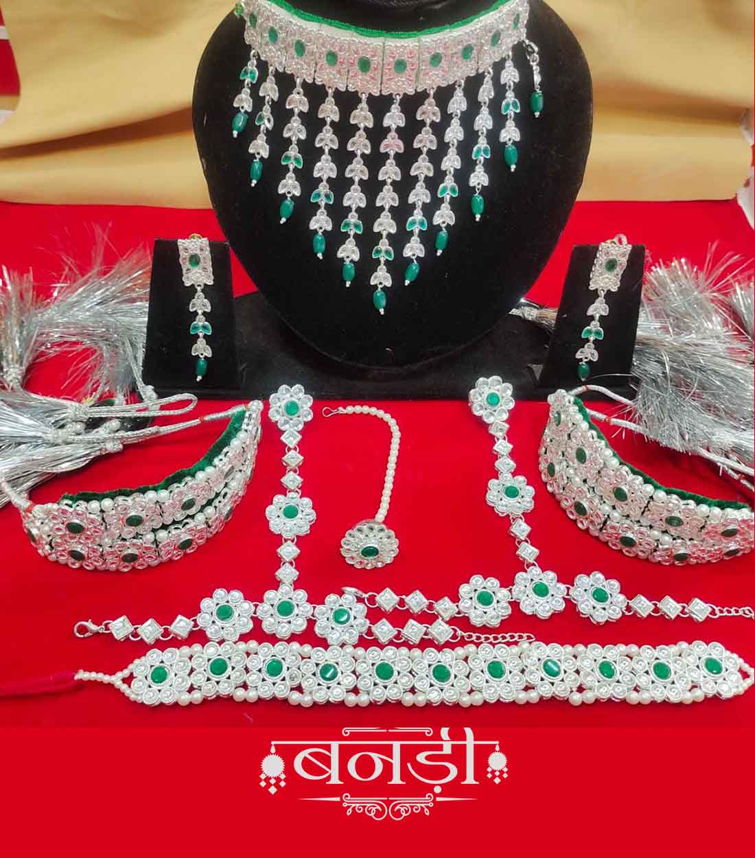 Rajwadi Silver Jewelry Combo Set