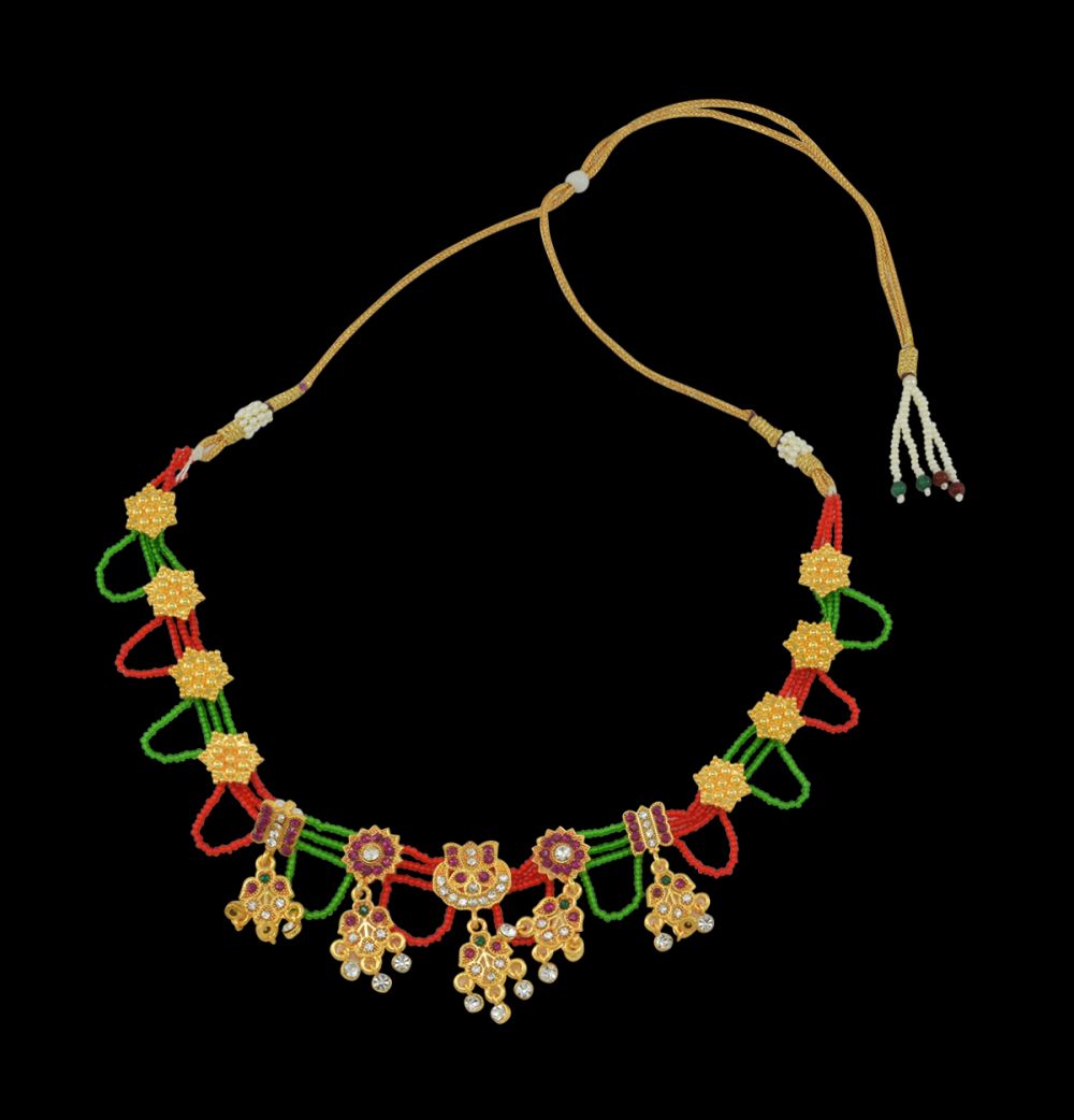 Traditional Royal Kanti in Multi-Colored Motis