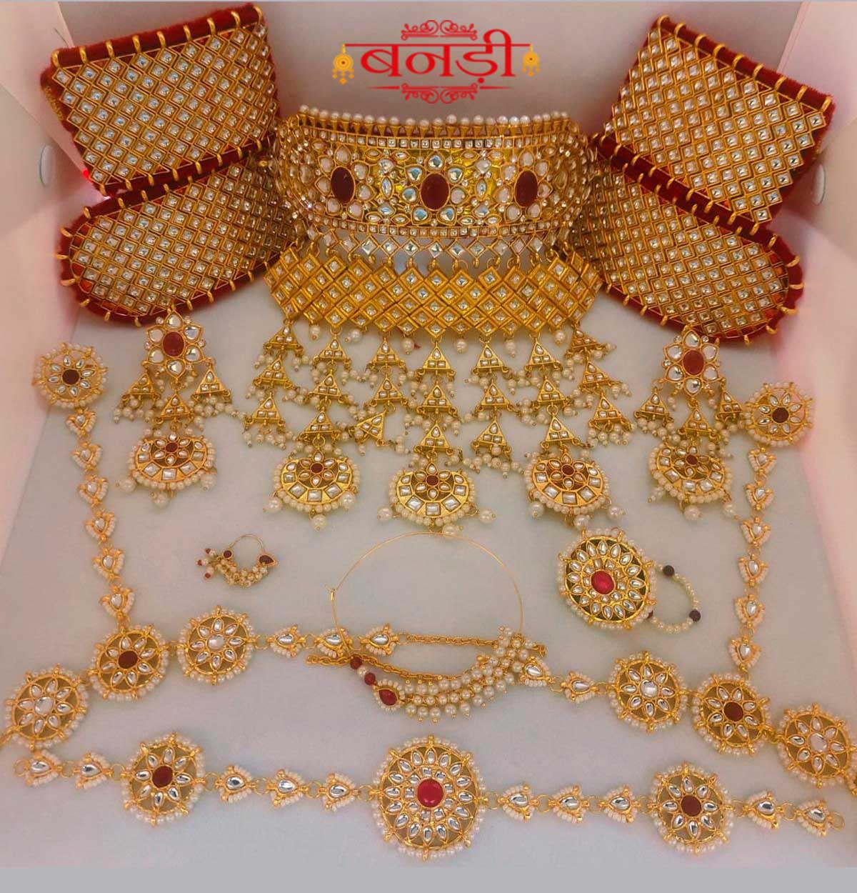 Red Rajputi Jewelry Set