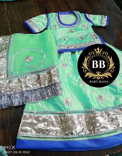 fancy kids poshak in light green color