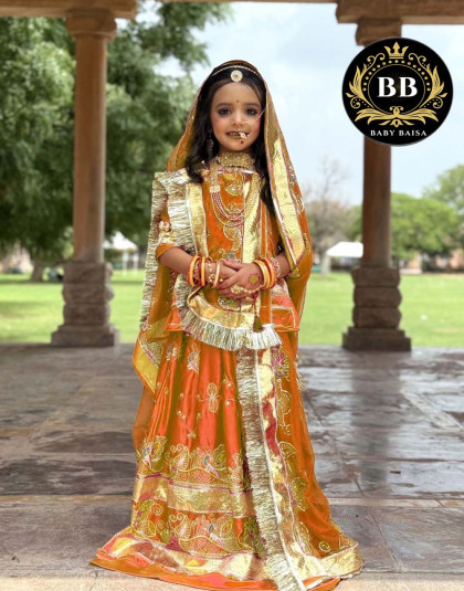 beendani orange color boutique poshak of 2025