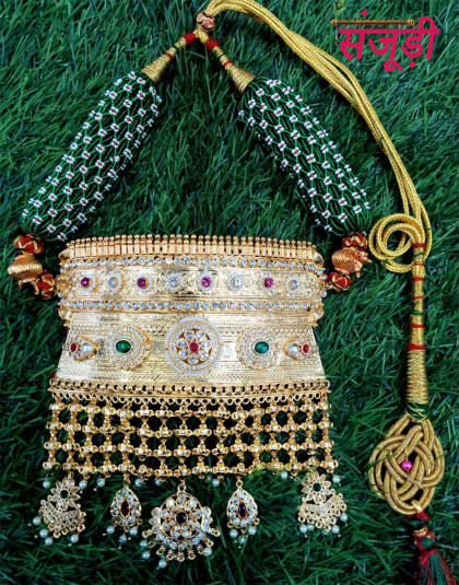 heavy rajputi aad with jadau stones