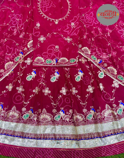 pink (rani) color fancy chunari poshak