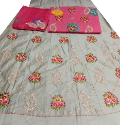 Buy Sunrise Paridhan Women's Pure Cotton Rajputi Dress/Poshak Material  Sunrise Paridhan (Lehenga,Kurti,Odhni) at Amazon.in