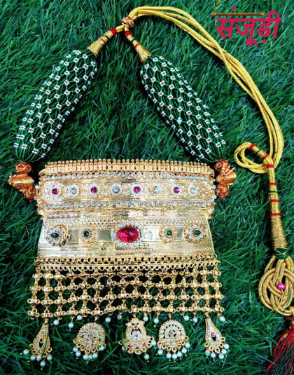 heavy rajasthani aad with jadau stones